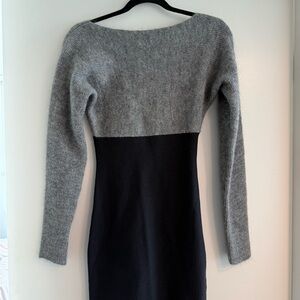 Gray and Black Knit Dress